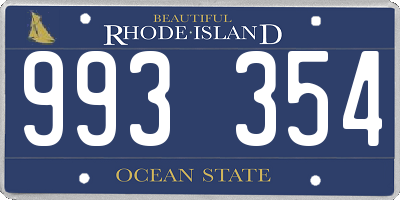 RI license plate 993354