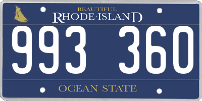 RI license plate 993360