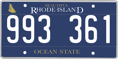 RI license plate 993361