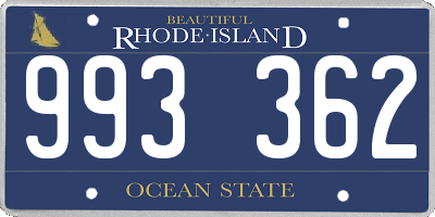 RI license plate 993362