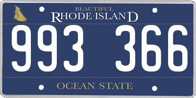 RI license plate 993366
