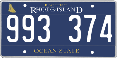 RI license plate 993374