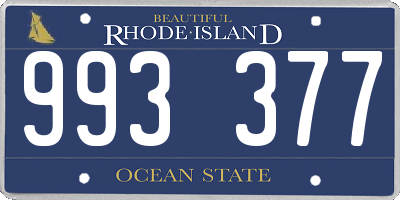 RI license plate 993377