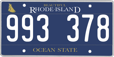 RI license plate 993378