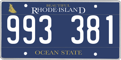 RI license plate 993381