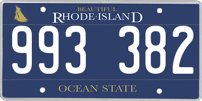 RI license plate 993382