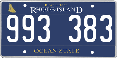 RI license plate 993383