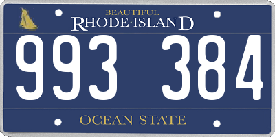 RI license plate 993384