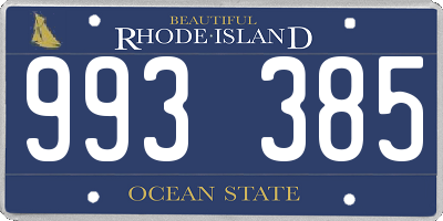 RI license plate 993385