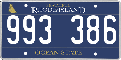 RI license plate 993386