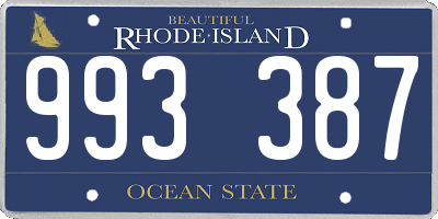 RI license plate 993387