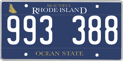 RI license plate 993388