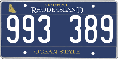 RI license plate 993389