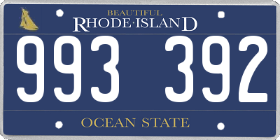 RI license plate 993392