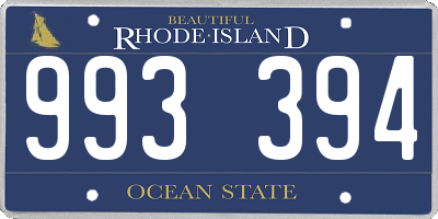 RI license plate 993394