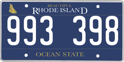 RI license plate 993398