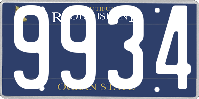 RI license plate 9934