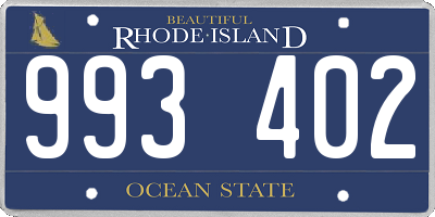 RI license plate 993402