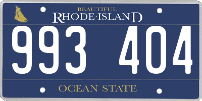 RI license plate 993404