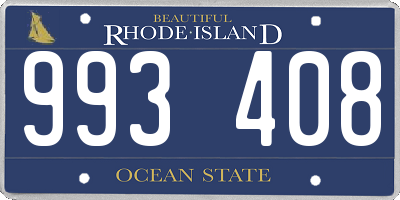 RI license plate 993408