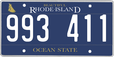 RI license plate 993411