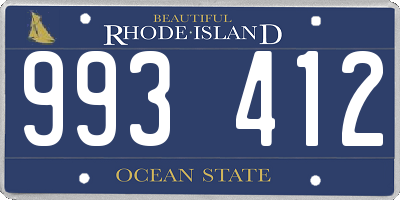 RI license plate 993412