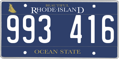 RI license plate 993416