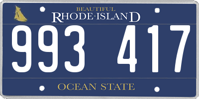 RI license plate 993417