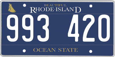 RI license plate 993420