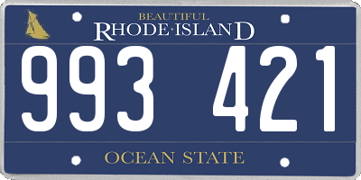 RI license plate 993421