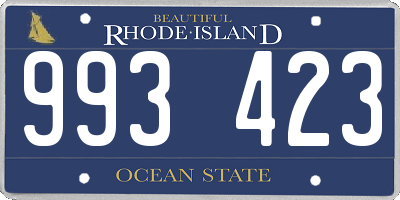 RI license plate 993423
