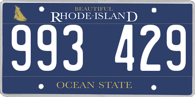 RI license plate 993429