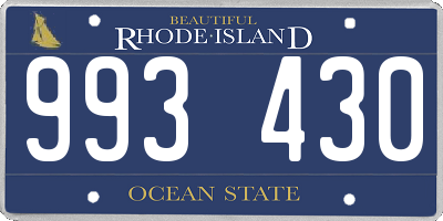 RI license plate 993430