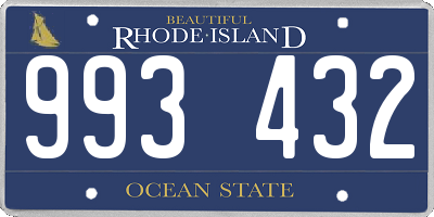 RI license plate 993432