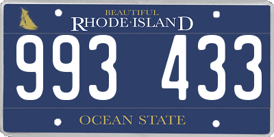 RI license plate 993433
