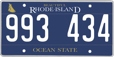 RI license plate 993434