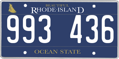 RI license plate 993436