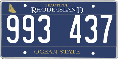 RI license plate 993437