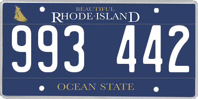 RI license plate 993442