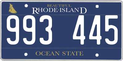 RI license plate 993445