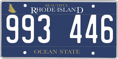 RI license plate 993446