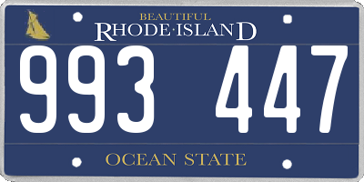 RI license plate 993447