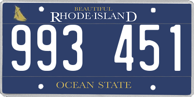 RI license plate 993451