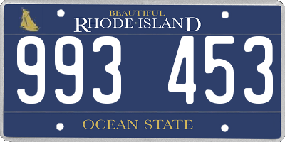 RI license plate 993453