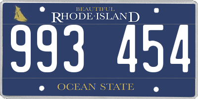 RI license plate 993454