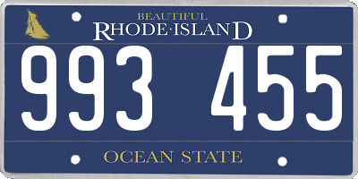 RI license plate 993455