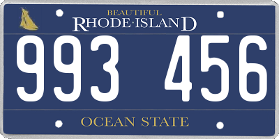 RI license plate 993456