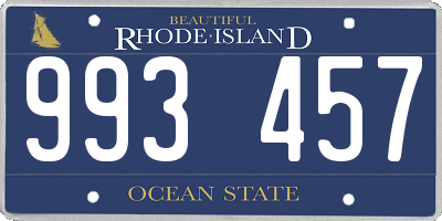 RI license plate 993457