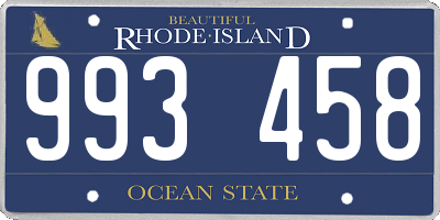 RI license plate 993458