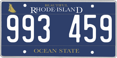RI license plate 993459